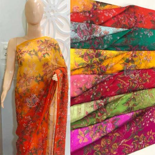 Chiffon Floral Print Shaded Manufacturers, Suppliers, Exporters in Delhi