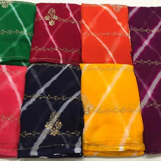 Chiffon Leheriya Handwork Buta Manufacturers, Suppliers, Exporters in Delhi