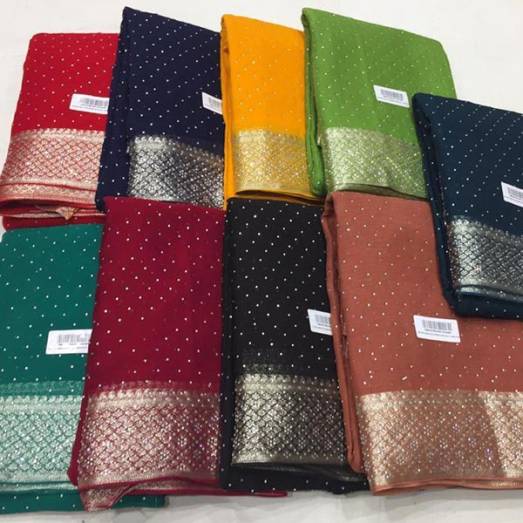 Pure Chiffon Banarasi Handwork Manufacturers, Suppliers, Exporters in Delhi