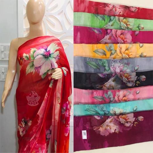 Pure Chiffon Floral Digital Print Manufacturers, Suppliers, Exporters in Delhi