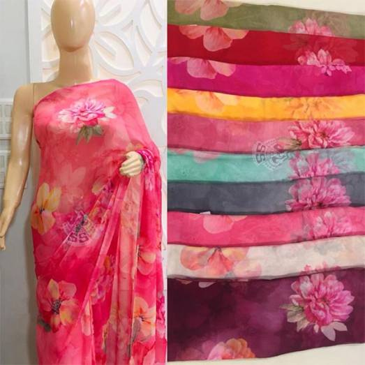 Pure Chiffon Floral Print Manufacturers, Suppliers, Exporters in Delhi