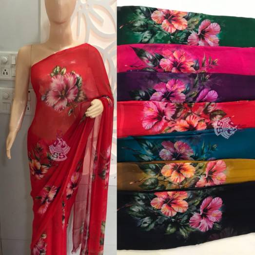 Pure Chiffon Flower Digital Print  Manufacturers, Suppliers, Exporters in Delhi