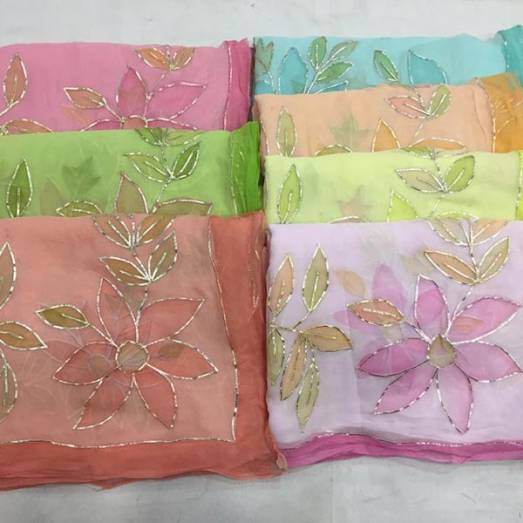 Pure Chiffon Handpainted and Gota work Manufacturers, Suppliers, Exporters in Delhi