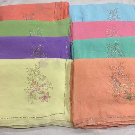 Pure Chiffon Handwork Buta Manufacturers, Suppliers, Exporters in Delhi