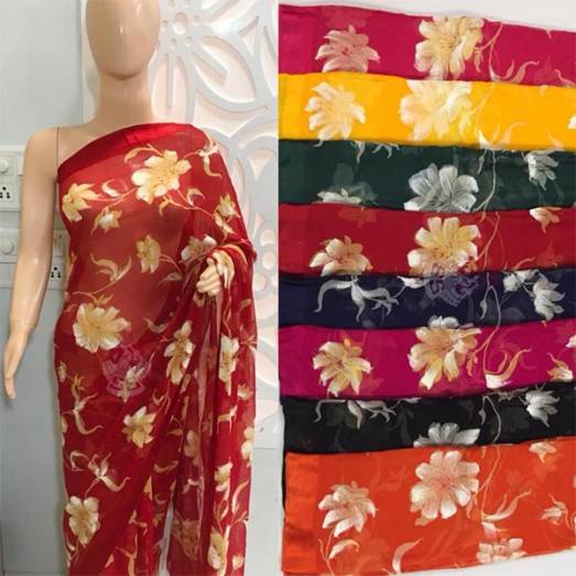 Pure Chiffon Print With Brush Manufacturers, Suppliers, Exporters in Delhi