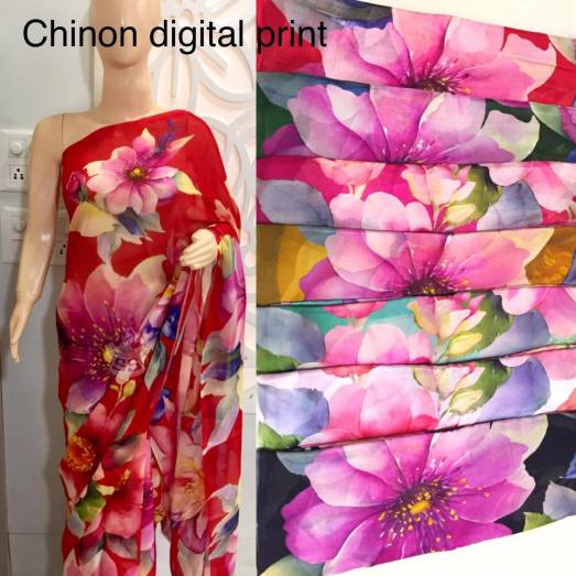 Pure Chinnon Floral Digital Print  Manufacturers, Suppliers, Exporters in Delhi