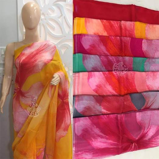 Pure HO Silk Big Floral Print Manufacturers, Suppliers, Exporters in Delhi